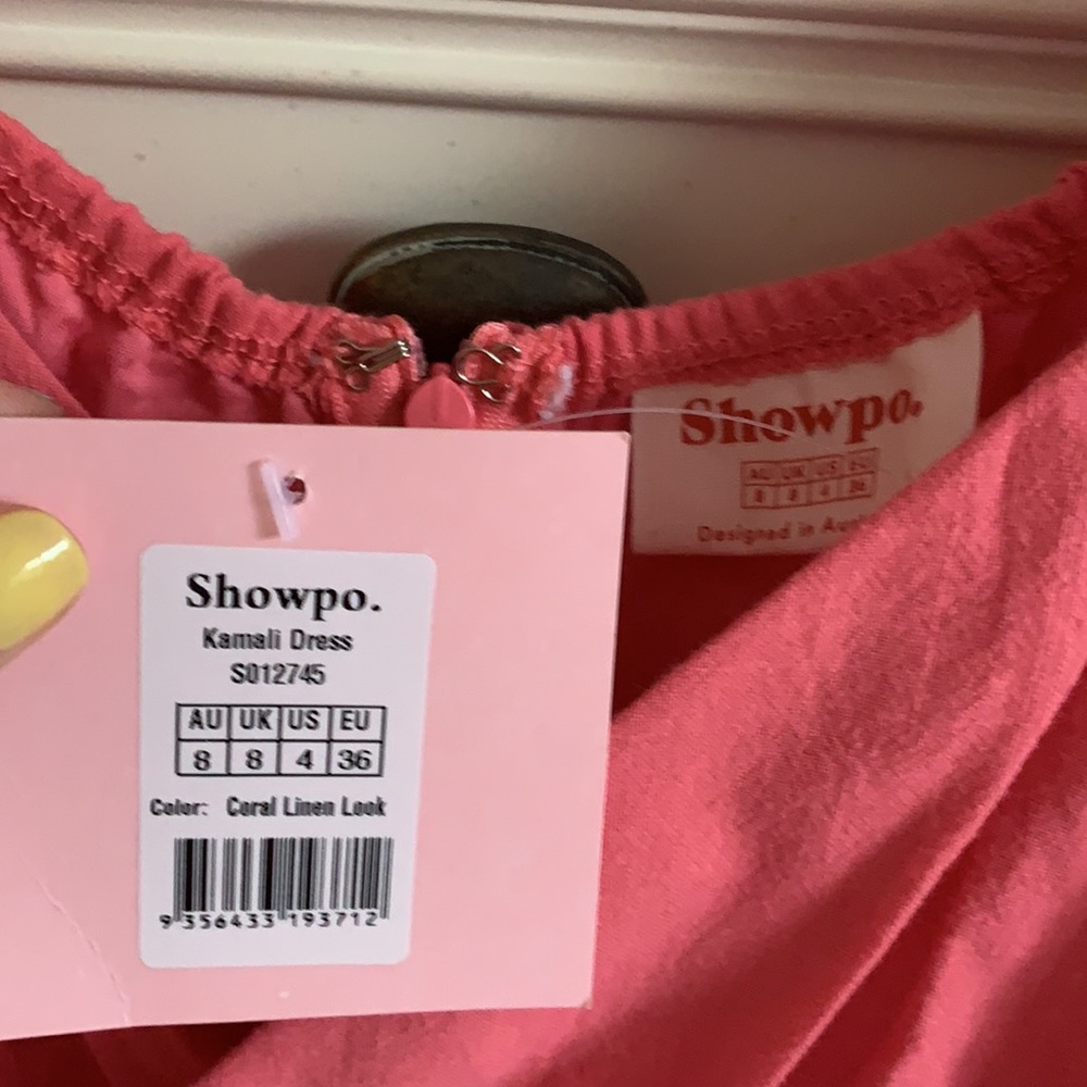 Showpo Coral Kamali Dress Linen - Picture 3 of 4